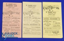 Selection of St Blazey home programmes 1956/57 v St Austell (challenge cup), 1957/58 v Truro City,