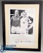 2015 Becket Studio Manchester Football Bobby Charlton and Wayne Rooney signed Football print, for