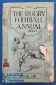 1921-2 Rugby Football Annual: A little tape and restapled, but so collectable, early s/back