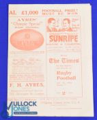 1925 England v Wales Rugby Programme: The old 'newspaper foldout' Twickenham style issue, VG