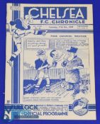 Pre-War 1936/1937 Chelsea v Manchester Utd. Div. 1 match programme 27 February 1937 at Stamford