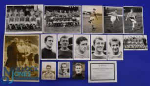 Selection of Manchester United player b&w photographs to include Roger Byrne, Albert Quixall (in