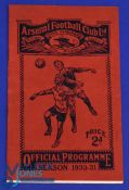 Pre-War 1931 English Schools Final Islington boys v Wolverhampton boys full Arsenal programme 9