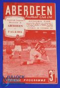 1948/49 Aberdeen v Falkirk Div. A match programme 6 November 1948; fair/good. (1)