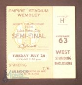 1966 World Cup Semi-Final Match Ticket England v Portugal 26 July 1966 at Wembley; fair. (1)