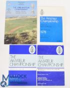 British Amateur Programmes To include 1978, 1984 and entry form, 1987 Draw sheet, 1978, 2000