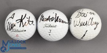 3x US Major and PGA Tour Winners signed Golf Balls to incl Tom Kite (US Open Champion and Ryder