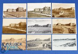 Collection of various early views of St Andrews Old Golf Course b&w postcards (9) to include the R&A