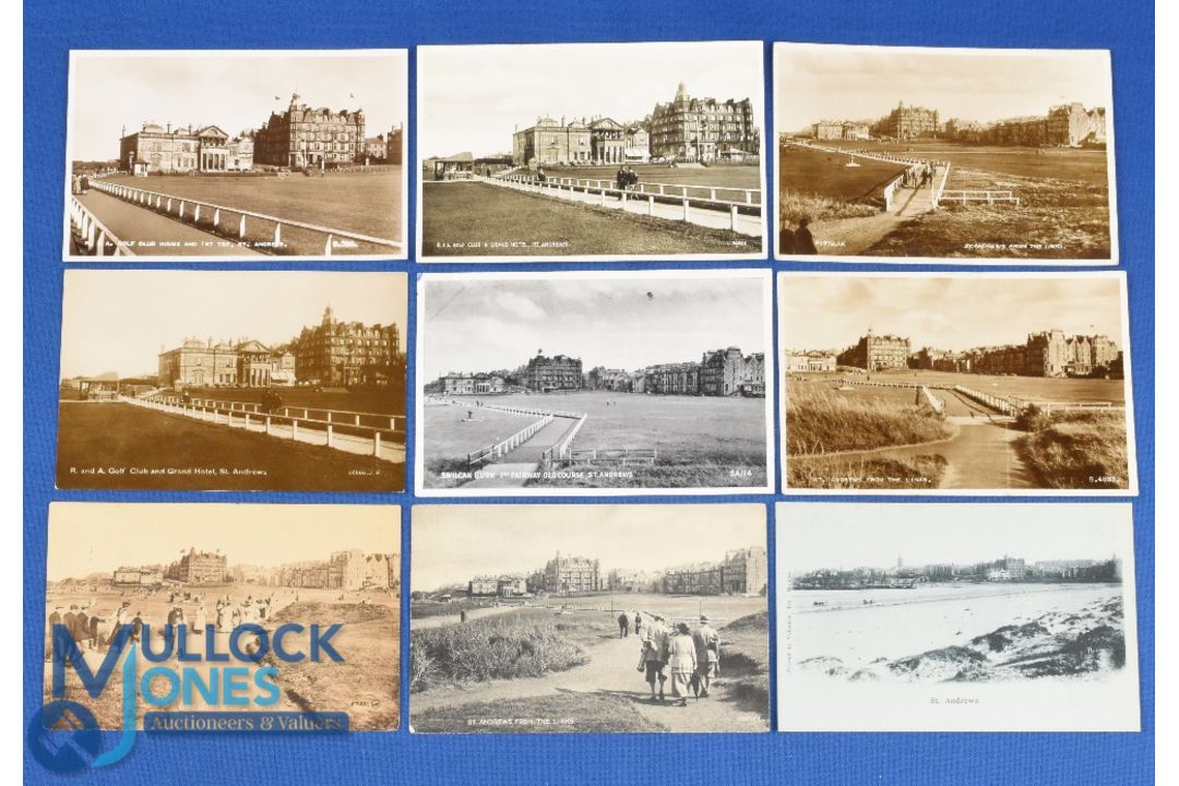 Collection of various early views of St Andrews Old Golf Course b&w postcards (9) to include the R&A