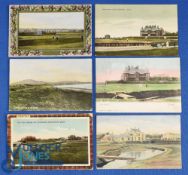 Interesting collection of early Leven Golf Links (Est 1846) coloured postcards from the 1900s