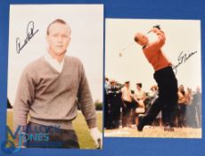 2x Iconic US PGA Golf Tour major winners signed coloured press size photographs to incl Jack