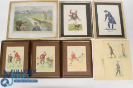 Collection of Golf Themed Prints, Photograph and Pictures - to include Service with a Smile at