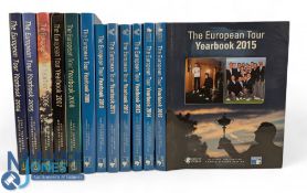 European Tour Golf Yearbooks: a run from 2004-2015 - in good clean condition with D/j (box of)