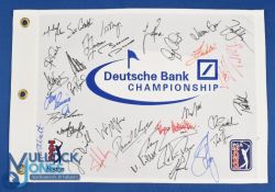 2016 TPC/PGA Deutsche Bank Champions golf tournament profusely signed embroidered pin flag played at