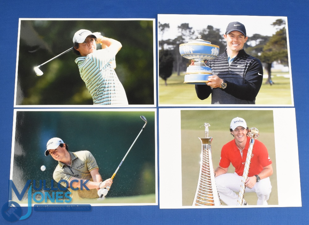 Rory McIlroy collection of 5x various PGA Tour Winning press colour photographs and book (8) to incl
