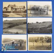Collection of early 20th c English Golf Links b&w postcards (6) to include 2x Bellingham,