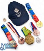 Olympic Games Replica Medals, a mixed selection with examples from 1948, 1980, 1988, 2004, 2016,