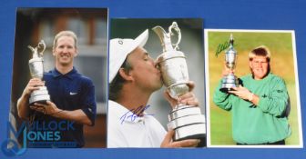 Collection of US Players Open Golf Champions signed press size colour photographs (3) - to incl
