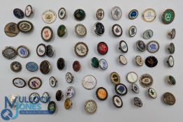 60+ Golf ball Markers, a good selection of assorted golf clubs, all metal
