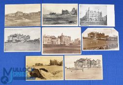 Collection of various early The Royal and Ancient Golf Club St Andrews b&w postcards (8) to