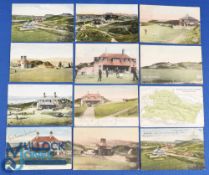 Interesting collection of early 20th century Braid Hills Golf Links coloured postcards (12) to