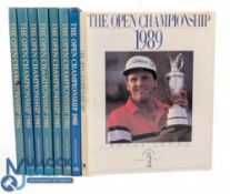 The Open Golf Championship Annuals 8 copies with duplicates, years 1984 1985 x5, 1988, 1989