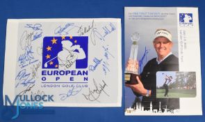 2008 European Open Golf Tournament signed package (3) played at London Golf Club, Kent, to include
