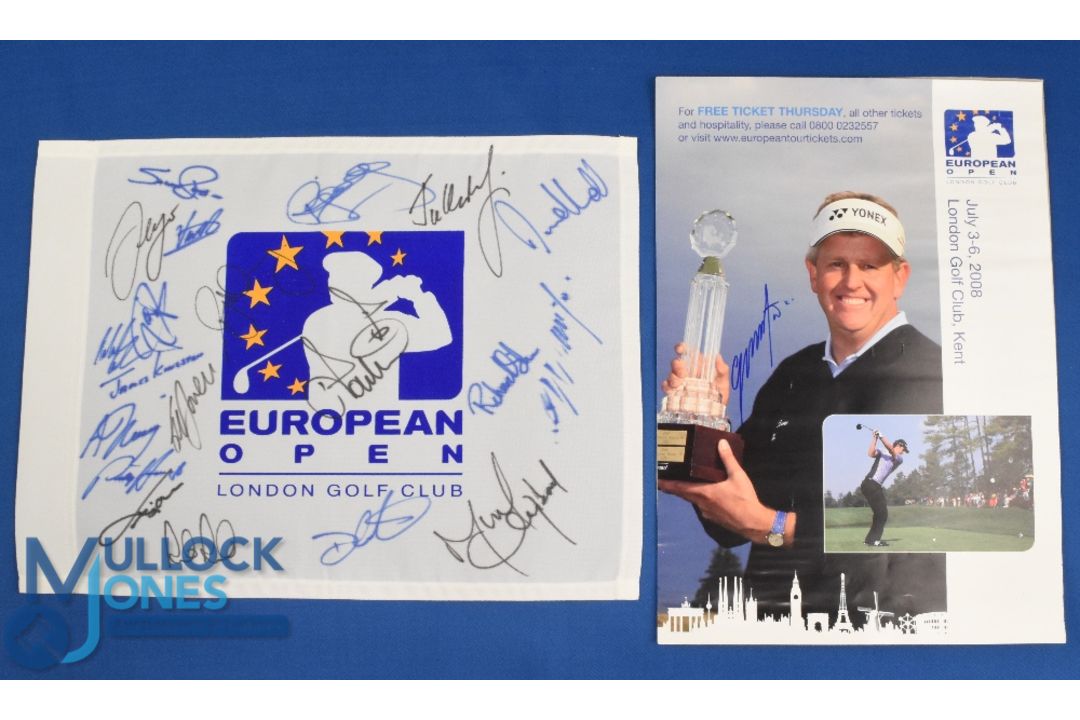 2008 European Open Golf Tournament signed package (3) played at London Golf Club, Kent, to include