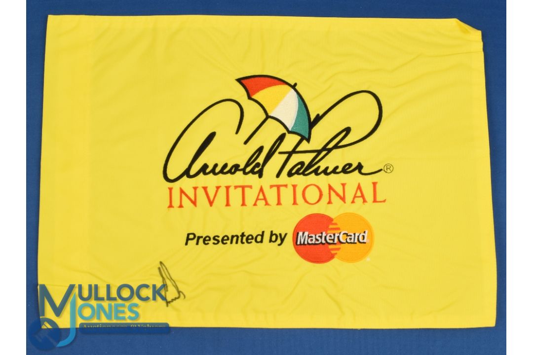 2010 Arnold Palmer Golf Invitation signed embroidered pin flag - signed by the winner Ernie Els