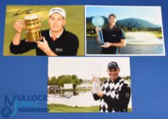 3x Swedish Golf Players Tournament winners signed press colour photographs to incl Henrik Stenson,