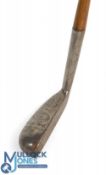 Vardon Brown small metal mallet head drop toe putter with oval hosel and shaft fitted with a full