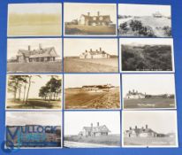 Interesting collection of Aldeburgh Golf Links (Est 1884) b&w golfing postcards (12) - notably