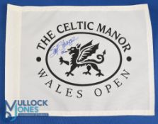 2008 Wales Open Golf Championship pin flag signed by the winner - Australian Scott Strange on 262 (