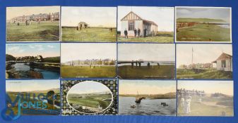 Good selection of early Girvan Golf Links colour postcards from the late 1890s onwards (12) James