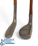 2x Interesting aluminium head putters features a Logan's Cherokee showing the black inlaid crown