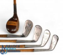 5x Rangefinder golf clubs features 4x Rangefinder irons in bright metal which include 2x mid irons