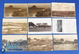 Collection of early Crowborough Golf Links (1895) b&w postcards from 1900 onwards (9) to incl the