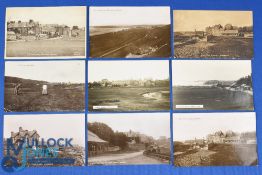 Collection of early 20th c Alnmouth Village Golf Links b&w postcards (9) mostly real photographs