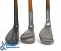 3x Alloy mallet head putters to incl RSB model with four original circular lead weights to the