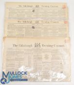 Collection of 1850s Edinburgh Evening Courant Newspapers covering important golf fixtures (3)