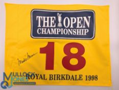 The Open Golf Championship Signed Flag, of Mark O'Mera Royal Birkdale 1998