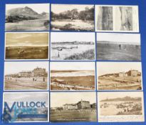 Interesting collection of St Andrews and other Scottish golf courses black and white postcards (