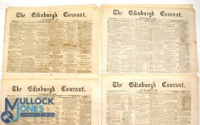 Collection of late 19th c Edinburgh Evening Courant Newspapers interesting sporting section covering