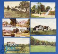 Interesting cross section of early English Golf Links coloured postcards from first half of the 20th