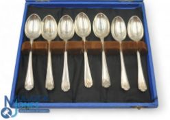 Set of 6 Hallmarked Golf Teaspoons: Hallmarked Sheffield 1908 set of 7 in original case (95g)