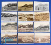 Good collection of early Royal St Davids Harlech Golf Links b&w postcards from 1895 onwards (12) a