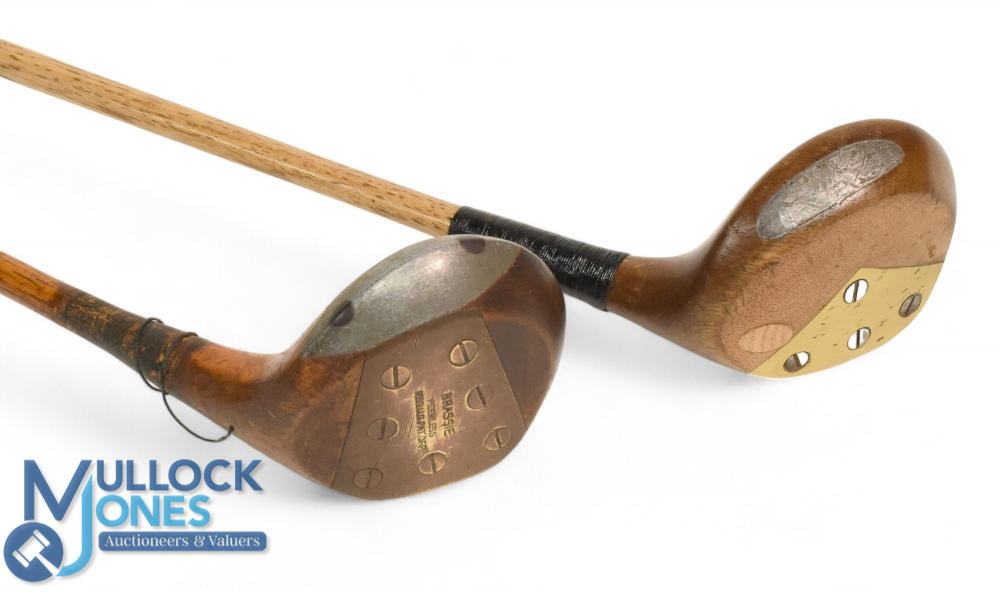 2x Brassies - one stamped Hugh Clark high crowned fancy faced peerless model with alloy back - Image 3 of 3