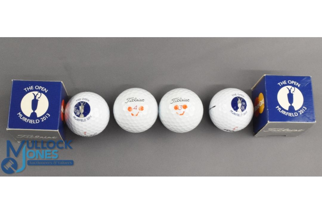 Collection of Titleist golf balls (4) to include 2x 2013 Open Golf Championship Muirfield MasterCard