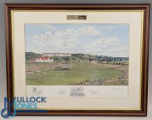 1999 Jaguar World Golf Tournament the Ailsa Course Turnberry 18th Hole, signed print - Nick Faldo