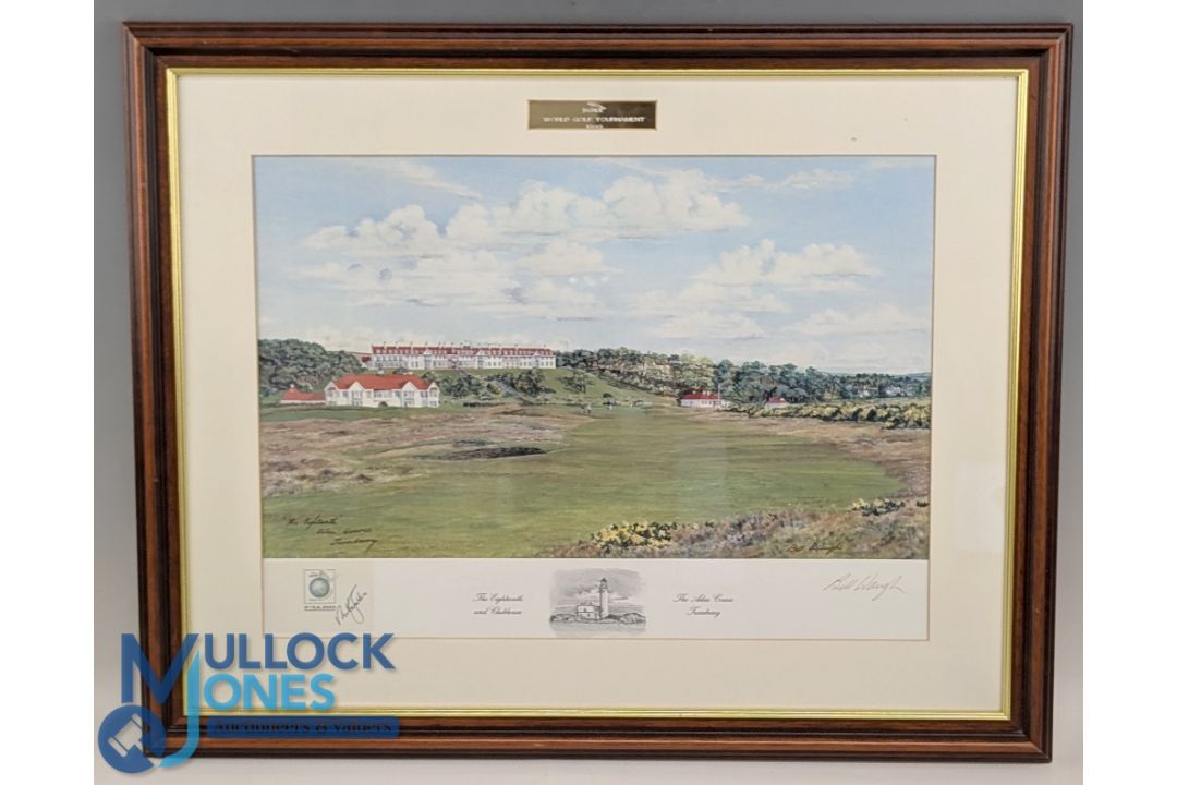1999 Jaguar World Golf Tournament the Ailsa Course Turnberry 18th Hole, signed print - Nick Faldo - Image 1 of 2